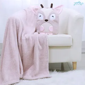 Pinky Deer Cushion Blanket