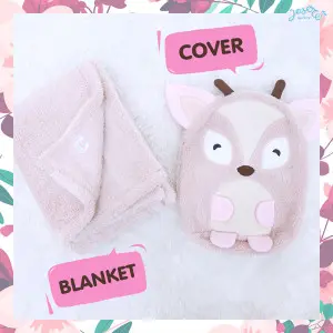 Pinky Deer Cushion Blanket