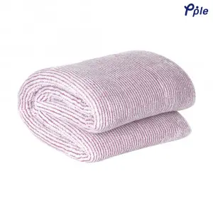 Plum Stripe Frosted Plush Blanket