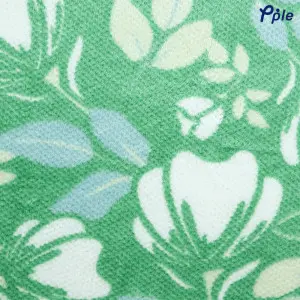 Printed Coral Popcorn Pattern Jacquard Blanket, Green Floral