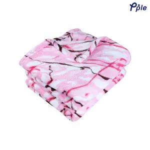 Printed Coral Popcorn Pattern Jacquard Blanket, Pink Marble