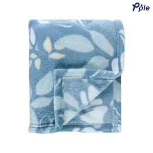 Printed Flannel Blanket, Navy Floral