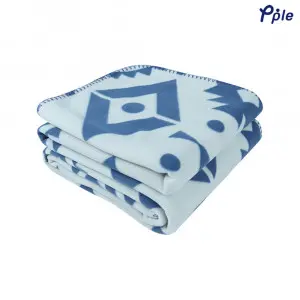 Printed Fleece Blanket, Navy Bohemian