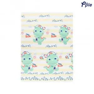 Printed Fleece Blanket, White Happy Dinosaur