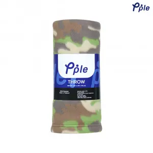 Printed Fleece Throw, Camouflage Pattern