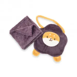 Purple Shiba Inu 2-in-1 Cushion Bag Blanket