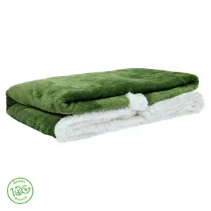 Recycled Plush Blanket, Reversible to Sherpa