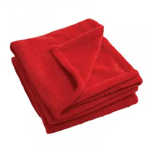 Red Soft Popcorn Flannel Throw