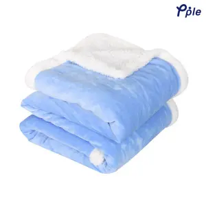 Sky Blue Luxury Velvet Sharpa Blanket