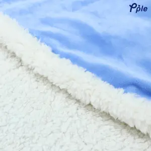Sky Blue Luxury Velvet Sharpa Blanket