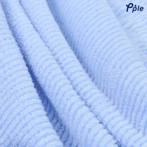 Sky Blue Stripe Frosted Plush Throw