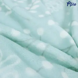 Snow Flower Printed Fine Coral Blanket