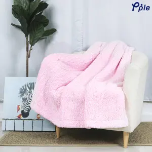 Sweet Pink Cotton Candy Sherpa Throw