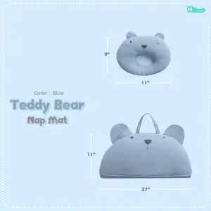 Teddy Bear Nap Mat Set - Blue