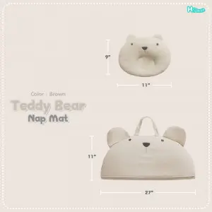 Teddy Bear Nap Mat Set - Brown
