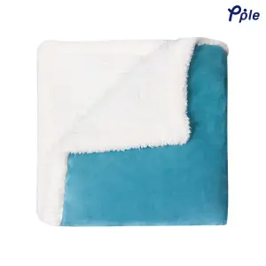 Turquiose Luxury Velvet Sharpa Blanket