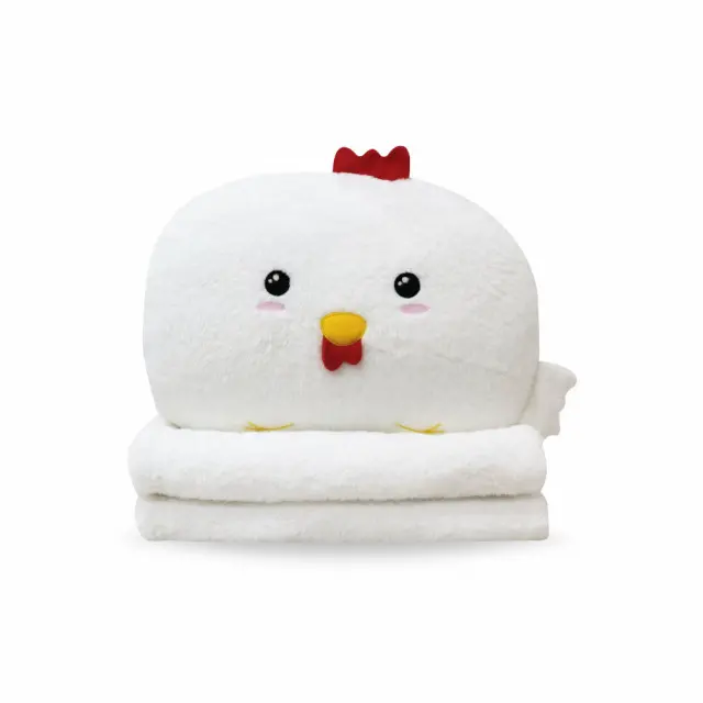 White Chicken Cushion Blanket